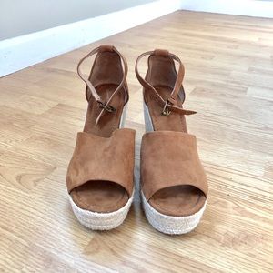 Cognac Espadrille Wedges